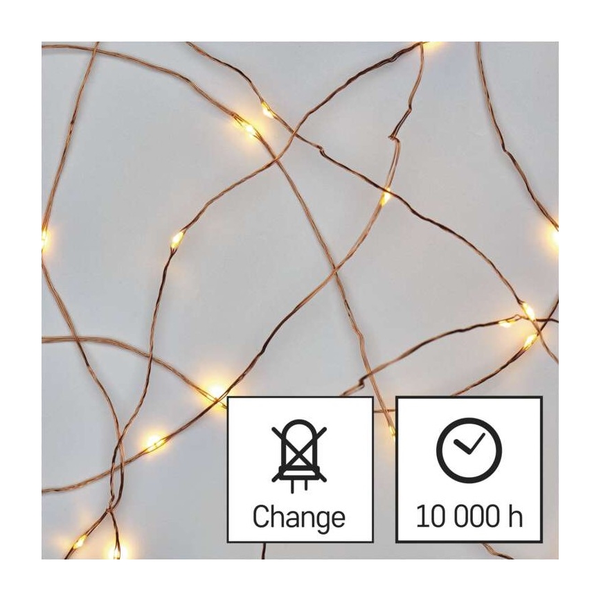 Catena luminosa natalizia per esterni LED 40xLED/9m IP44 bianco caldo