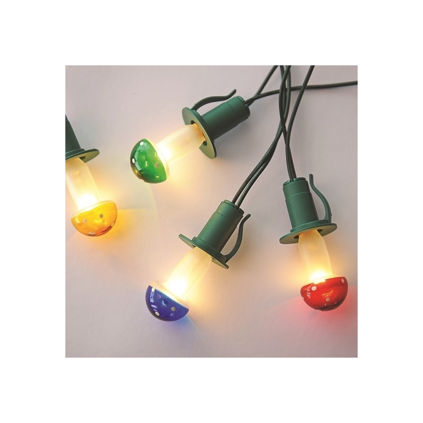 Catena luminosa natalizia TOADSTOOL 12xE10 10,7m bianco caldo, Fabbricata nella Repubblica Ceca
