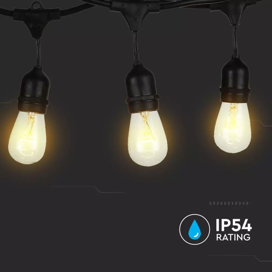 Catena luminosa per esterni STRING 15m 15xE27/25W/230V IP54