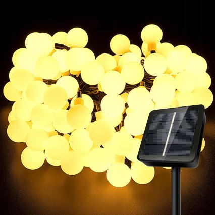 Catena luminosa solare 30x LED/8 funzioni 500 mAh 6,5 m IP67 bianco caldo
