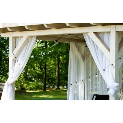 Catena luminosa solare a LED, 30 LED, 8 funzioni, 500 mAh, 10,6 m, IP67, bianco caldo