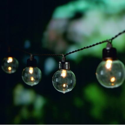 Catena luminosa solare a LED, 30 LED, 8 funzioni, 500 mAh, 10,6 m, IP67, bianco caldo