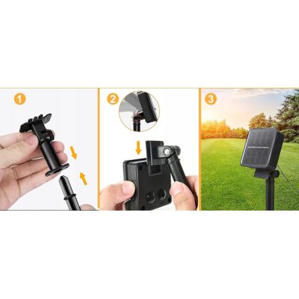 Catena luminosa solare a LED, 30 LED, 8 funzioni, 500 mAh, 10,6 m, IP67, bianco caldo