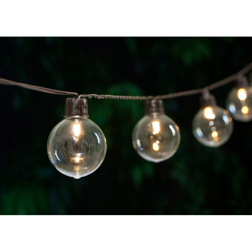 Catena luminosa solare decorativa 30xLED/8 funzioni 500 mAh 10,6 m IP67 bianco caldo