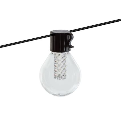 Catena solare dimmerabile a LED 15xLED/1,5W/3,7/5V 2700-10000K 2200 mAh 9 m IP65 nera + telecomando