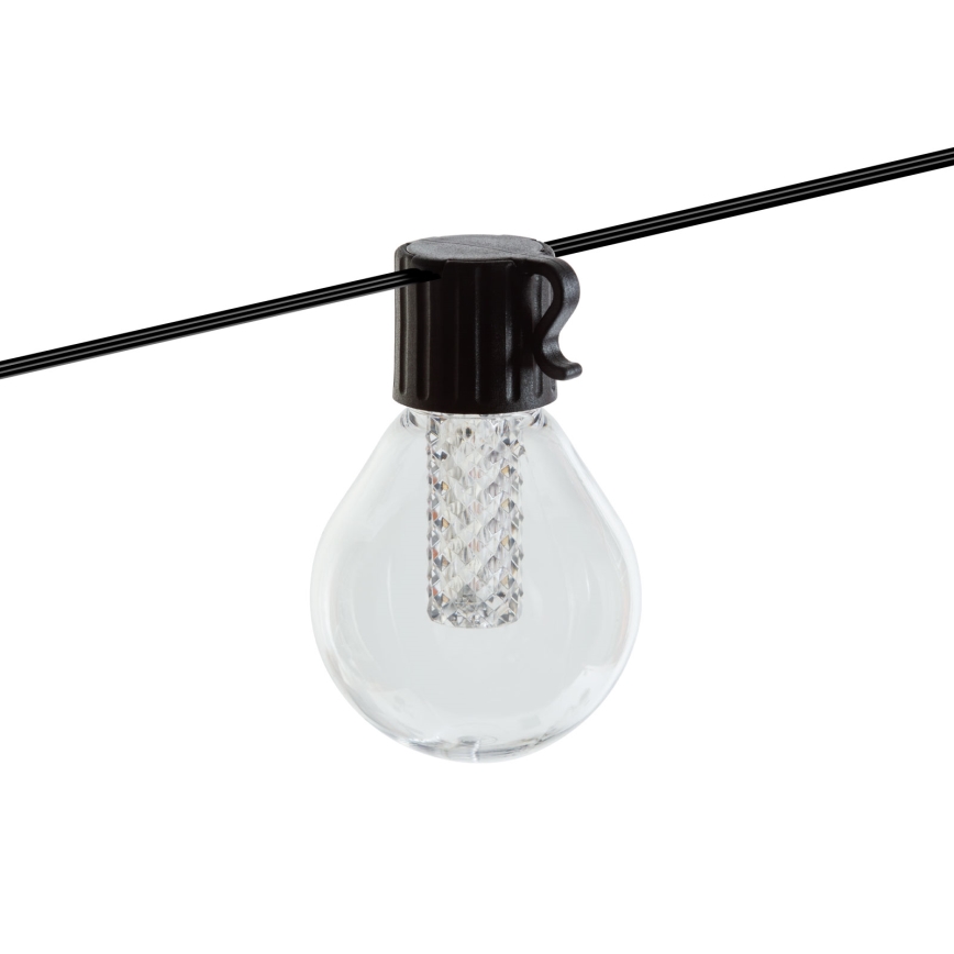 Catena solare dimmerabile a LED 15xLED/1,5W/3,7/5V 2700-10000K 2200 mAh 9 m IP65 nera + telecomando