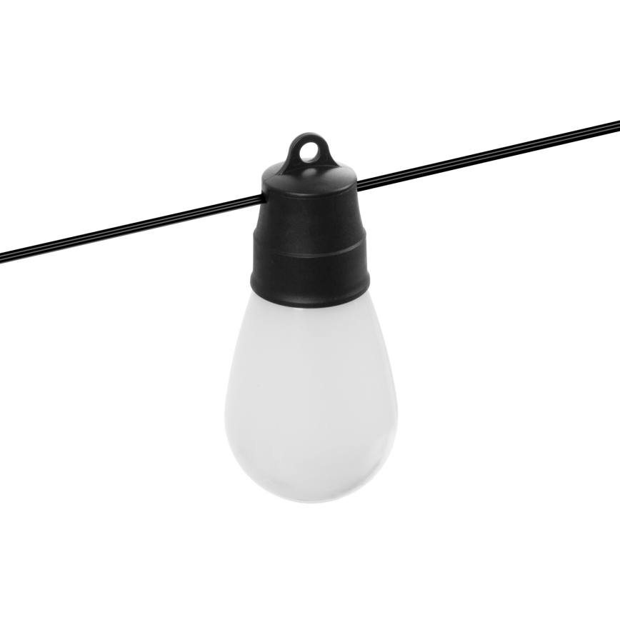LED RGBIC catena solare dimmerabile 15xLED/1,3W/3,7V 2200 mAh 8 m IP65 nero + telecomando