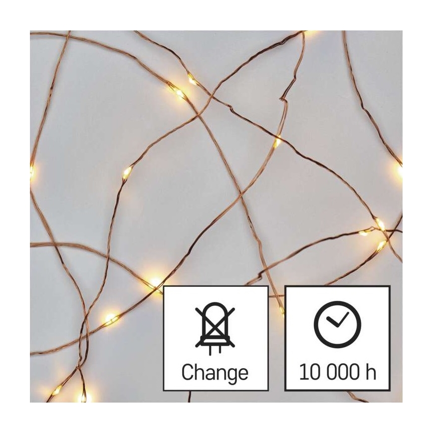 Catena natalizia LED 20xLED/2,4m bianco caldo
