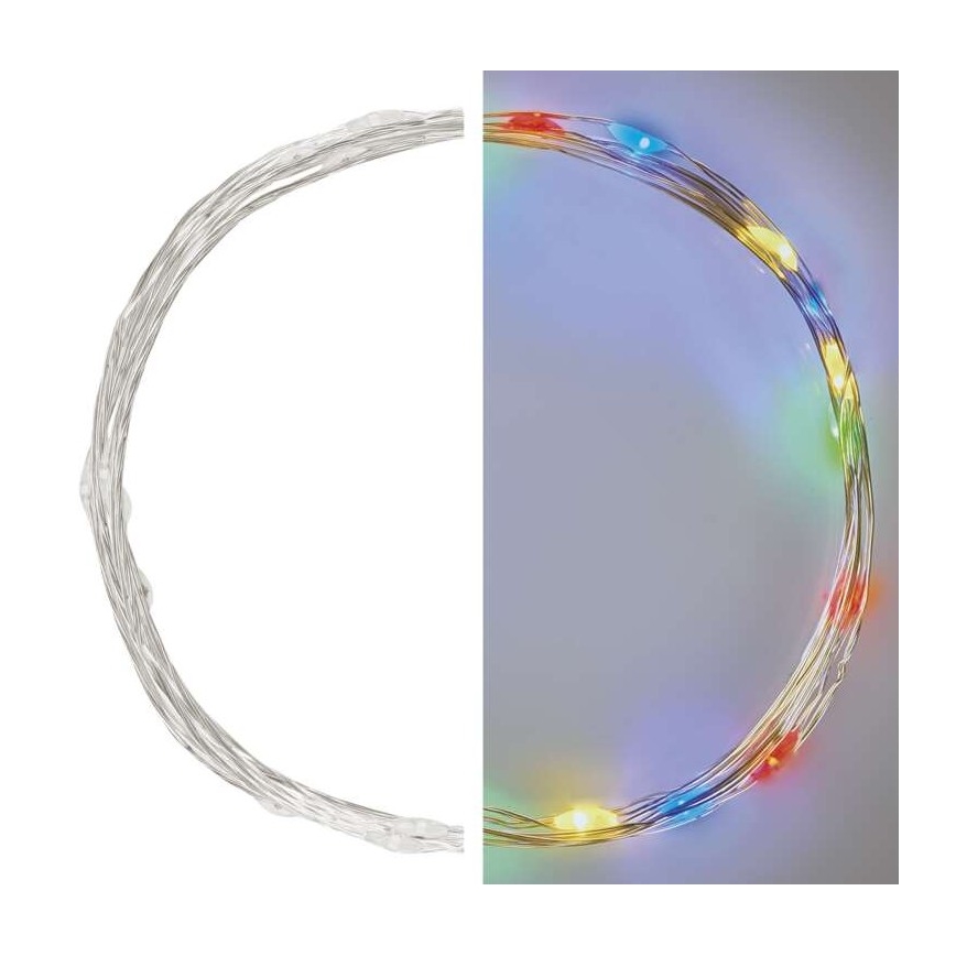 Catena natalizia LED 20xLED/2xAA 2,4m multicolore