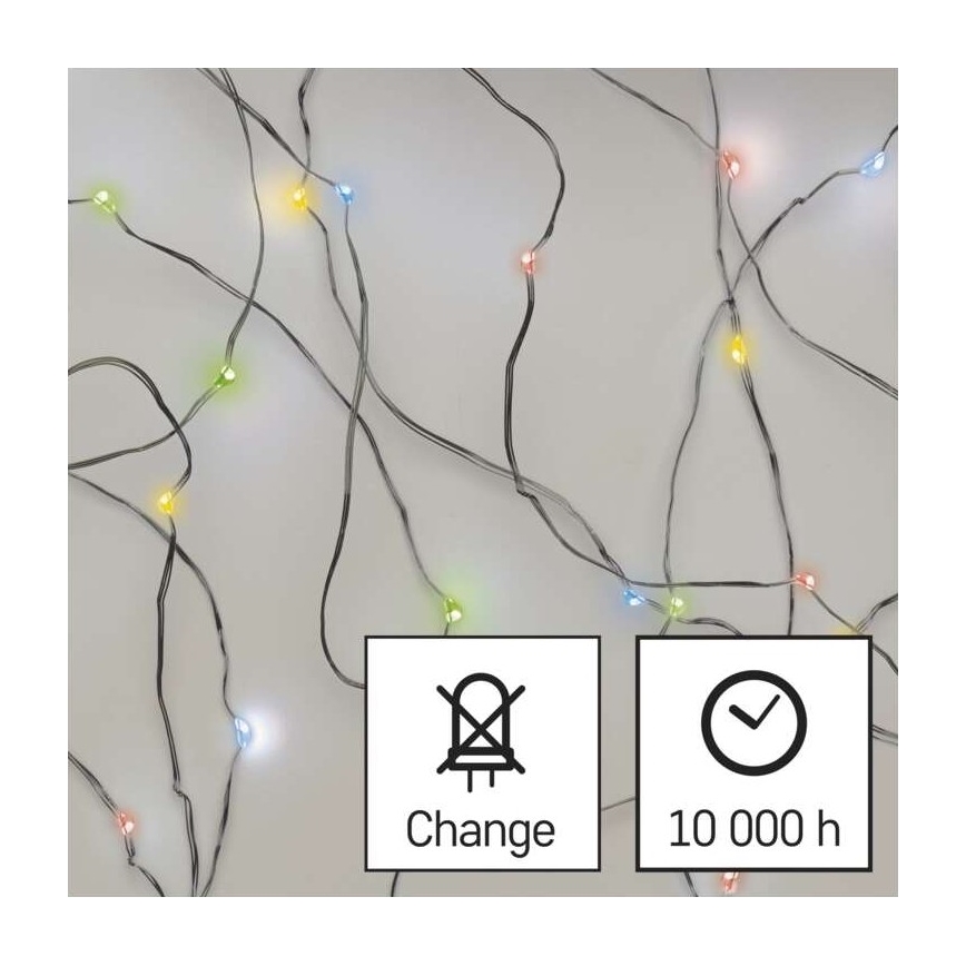 Catena natalizia LED 20xLED/2xAA 2,4m multicolore