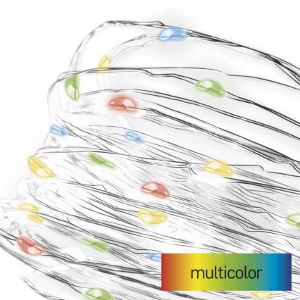 Catena natalizia LED 20xLED/2xAA 2,4m multicolore
