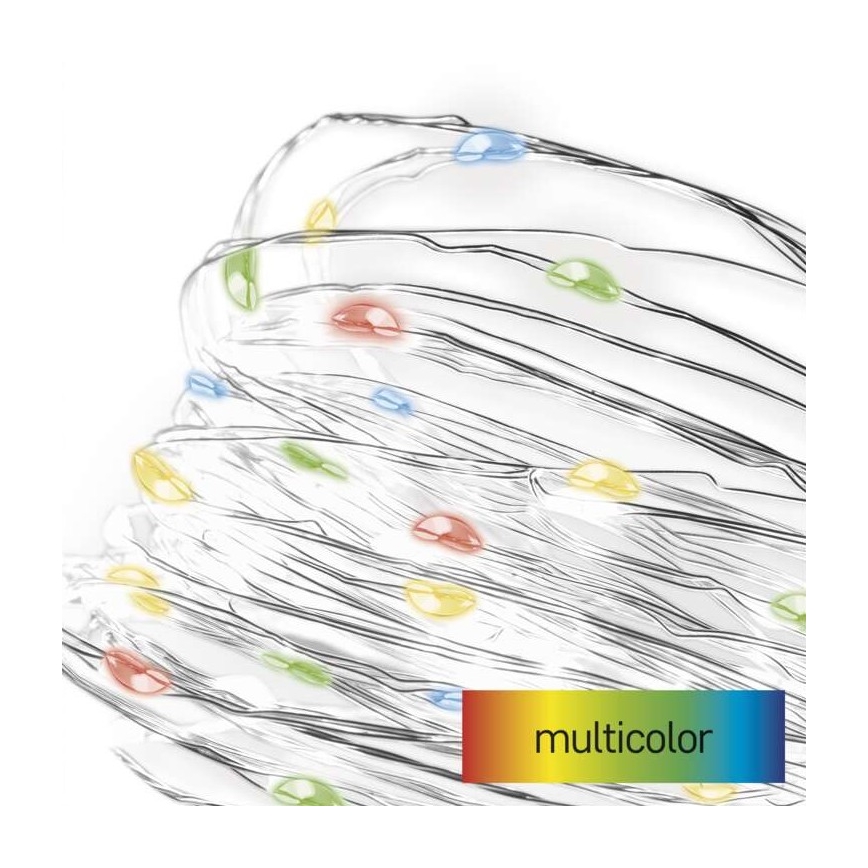 Catena natalizia LED 20xLED/2xAA 2,4m multicolore