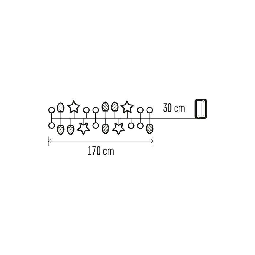 Catena natalizia LED 20xLED/2xAA 2m