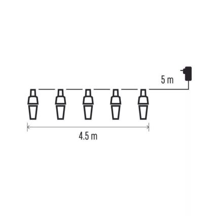 Catena natalizia LED da esterno 10xLED/9,5 m IP44 bianco freddo