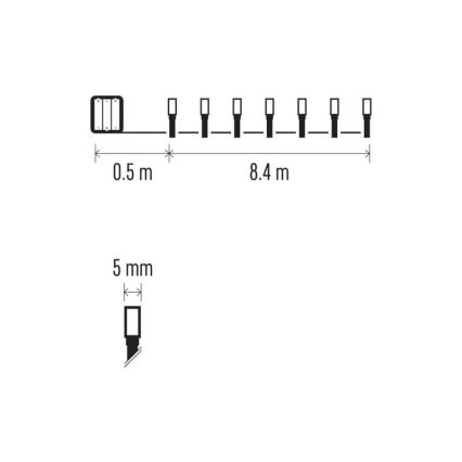 Catena natalizia LED da esterno 120xLED/3xAA 8,9m IP44 bianco caldo