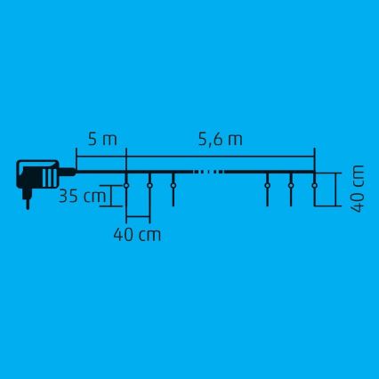 Catena natalizia LED da esterno 360xLED 10,6m IP44 bianco freddo