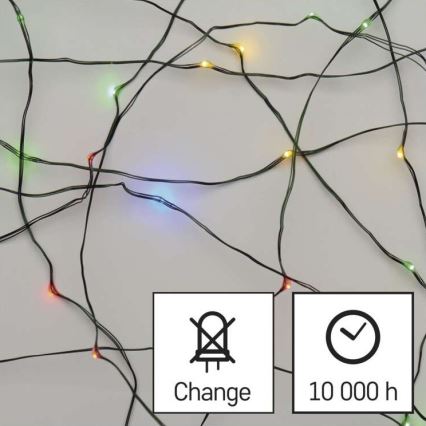 Catena natalizia LED da esterno 75xLED/12,5m IP44 multicolore