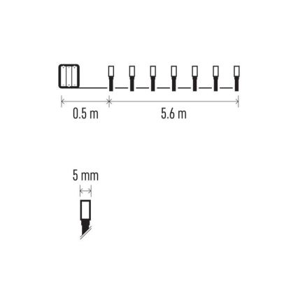 Catena natalizia LED da esterno 80xLED/3xAA 6,1m IP44 bianco caldo