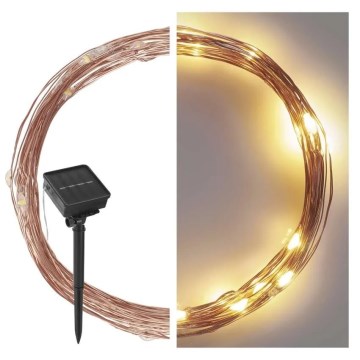 Catena solare a LED LED/2,4W/1,2V 1xAA 15 m IP44 3000K 600 mAh