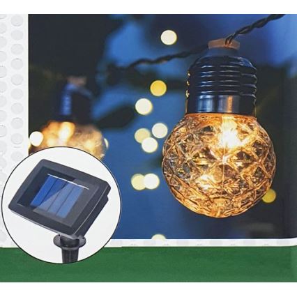 Catena solare a LED per esterni 10xLED/1,2V 2,2 m IP44