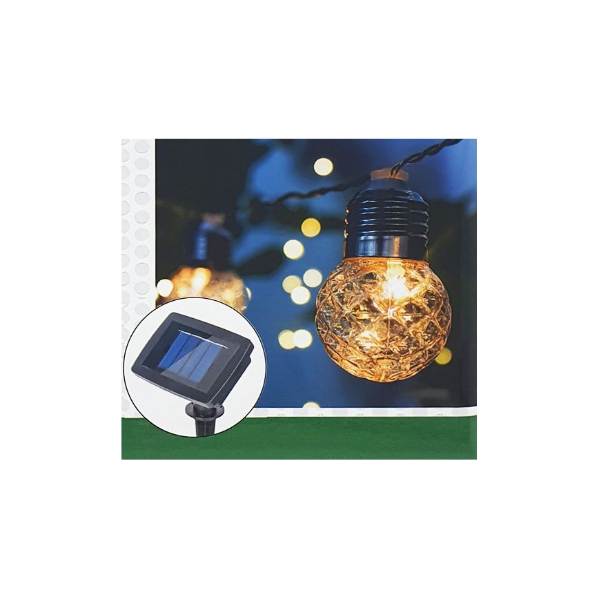 Catena solare a LED per esterni 10xLED/1,2V 2,2 m IP44
