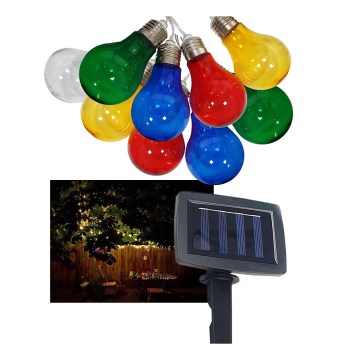 Catena solare a LED per esterni 10xLED/1,2V 2,2 m IP44 multicolore