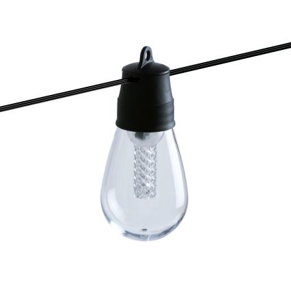 Catena solare LED dimmerabile 25xLED/1,5W/3,7/5V 2700-10000K 2200 mAh 15 m IP65 nero + telecomando