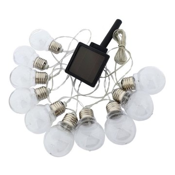 Catena solare LED 10xLED/2m IP44 bianco caldo