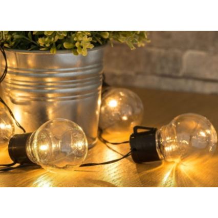 Catena solare LED 10xLED/2m IP44 bianco caldo