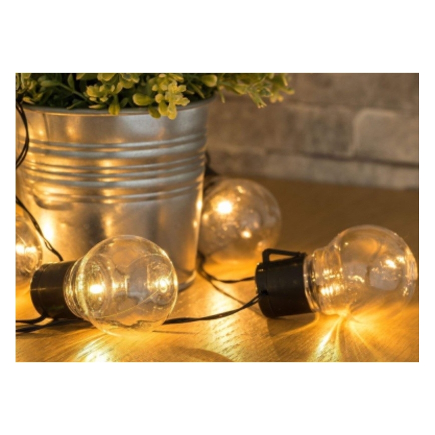 Catena solare LED 10xLED/2m IP44 bianco caldo