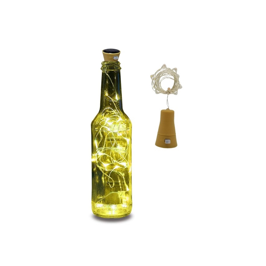 Catena solare LED con tappo a bottiglia 10xLED 49cm IP44 bianco caldo