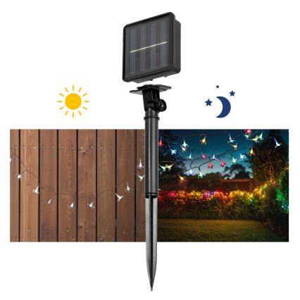 Catena solare LED RGB 50xLED/0,12W/1,2V 1xAA IP44 600 mAh