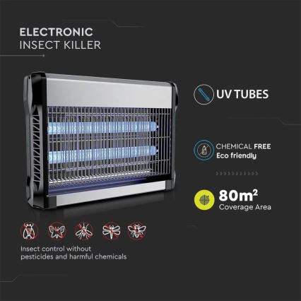 Cattura insetti elettrico 2x10W/230V 80 m²