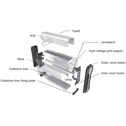 Cattura insetti elettrico 2x10W/230V 80 m²