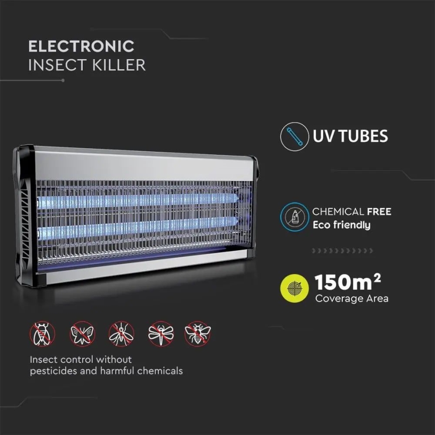 Cattura insetti elettrico 2x20W/230V 150 m²