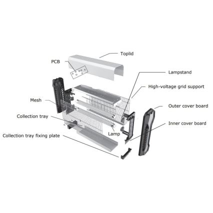 Cattura insetti elettrico 2x20W/230V 150 m²