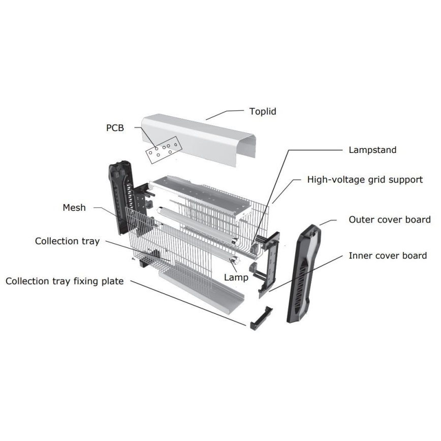 Cattura insetti elettrico 2x20W/230V 150 m²