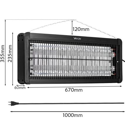 Cattura insetti elettrico 2x20W/230V 180 m²