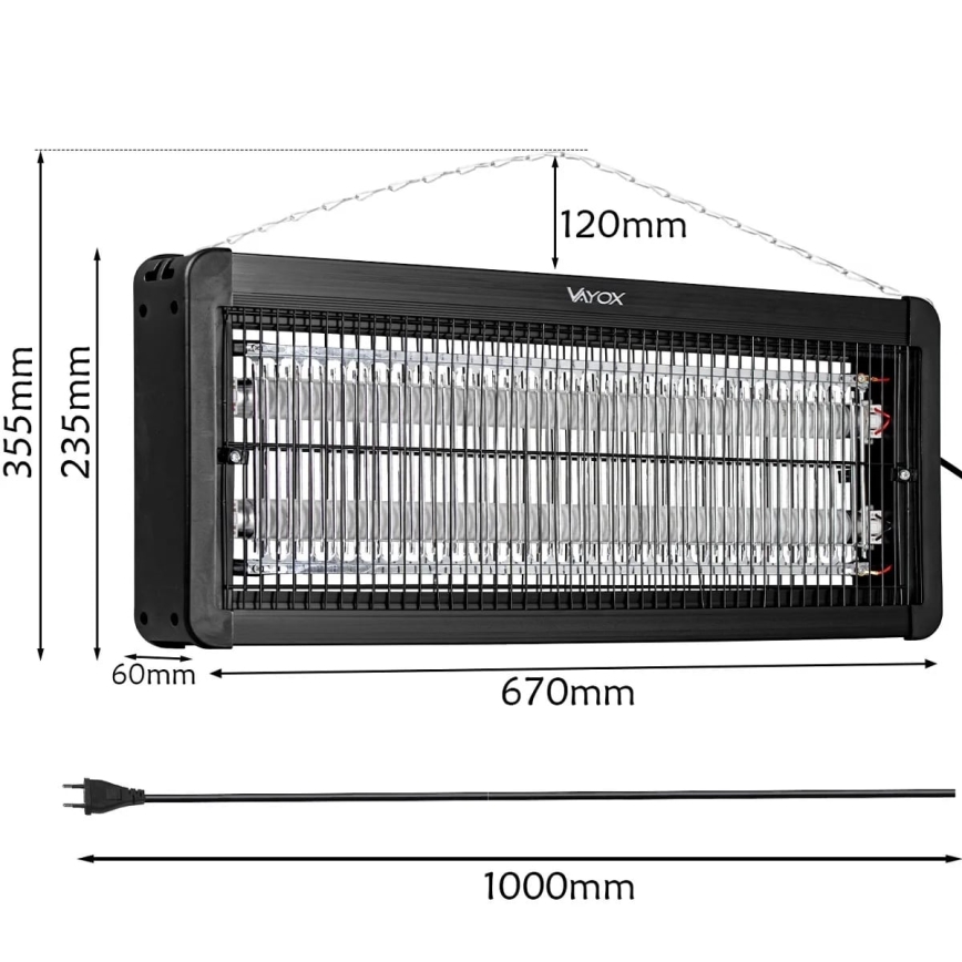 Cattura insetti elettrico 2x20W/230V 180 m²