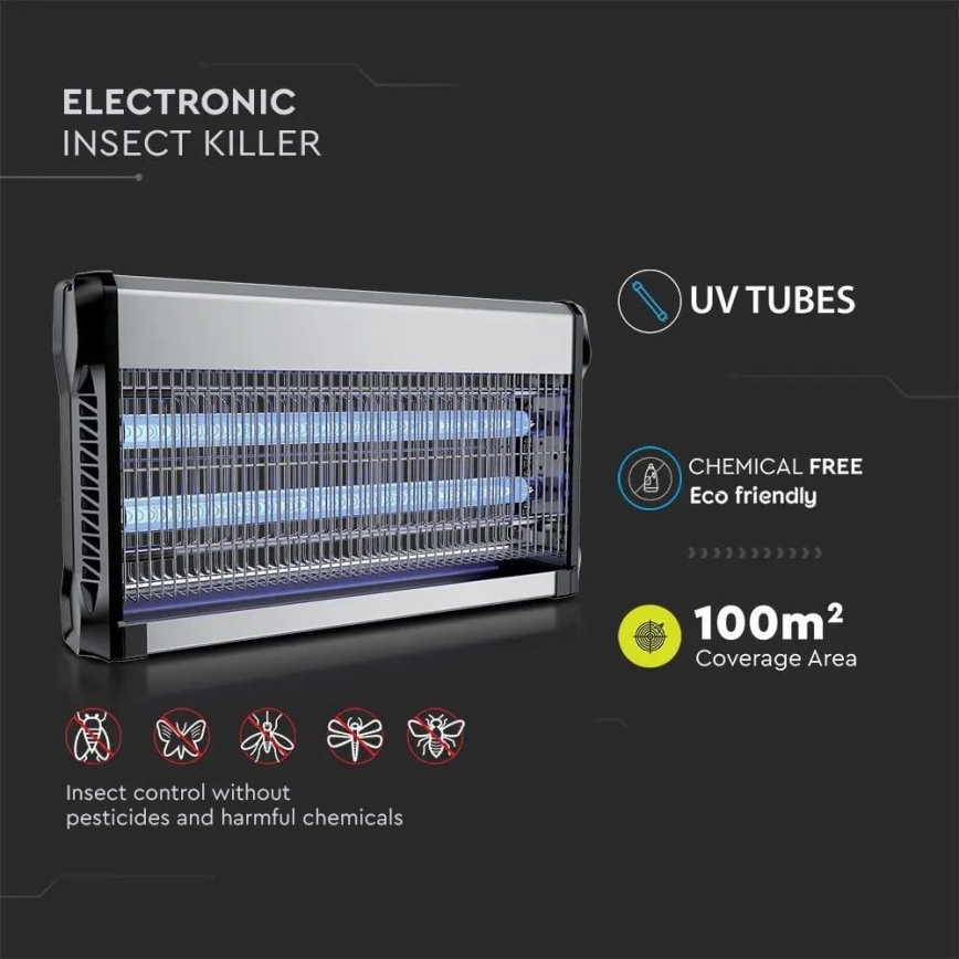 Cattura insetti elettronico 2x15W/230V 100m2
