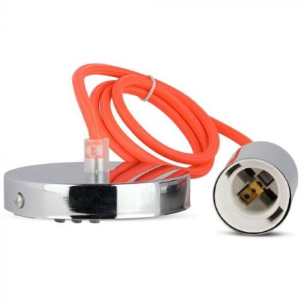 Cavo di alimentazione 1xE27/60W/230V arancione/cromo lucido