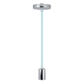 Cavo di alimentazione 1xE27/60W/230V azzurro/cromo lucido
