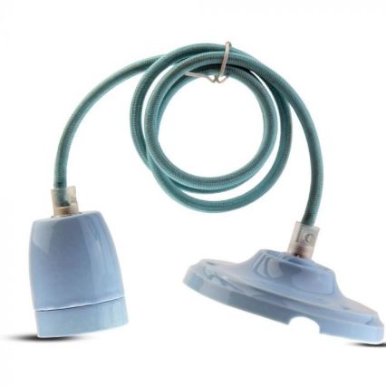 Cavo di alimentazione 1xE27/60W/230V blu/porcellana