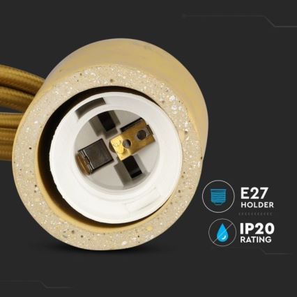 Cavo di alimentazione 1xE27/60W/230V calcestruzzo/beige