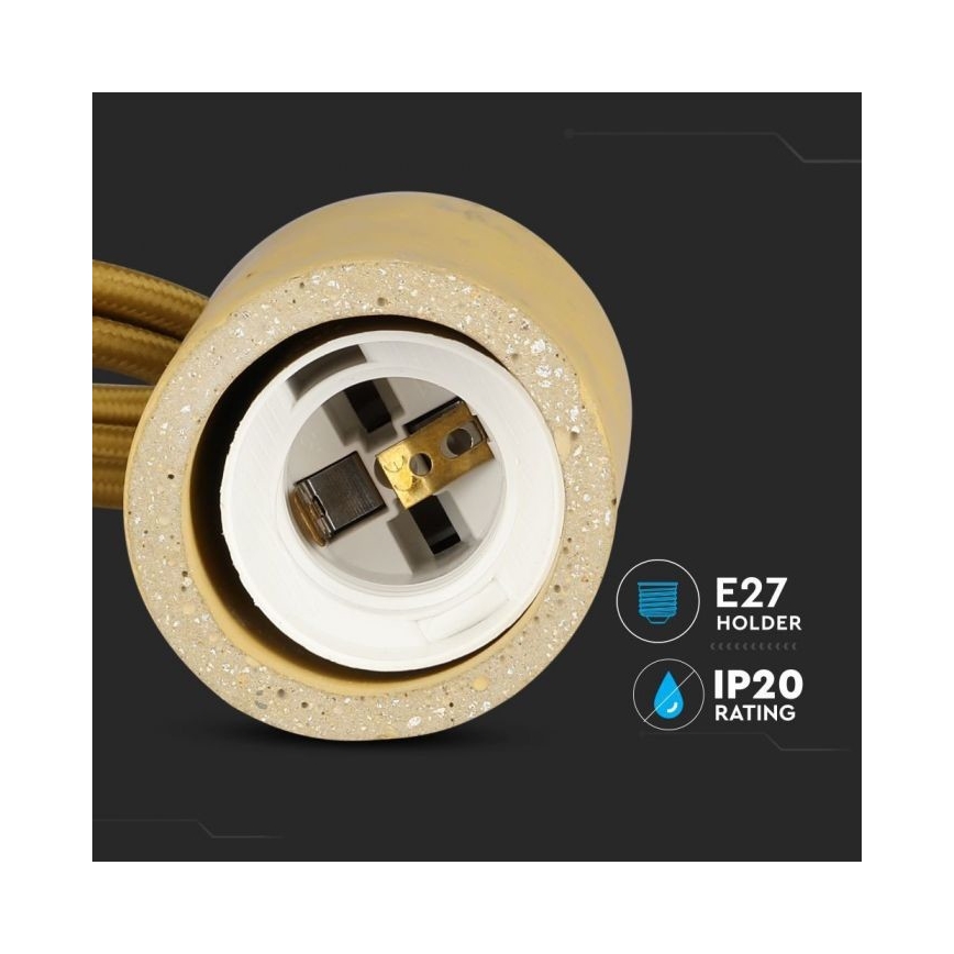 Cavo di alimentazione 1xE27/60W/230V calcestruzzo/beige