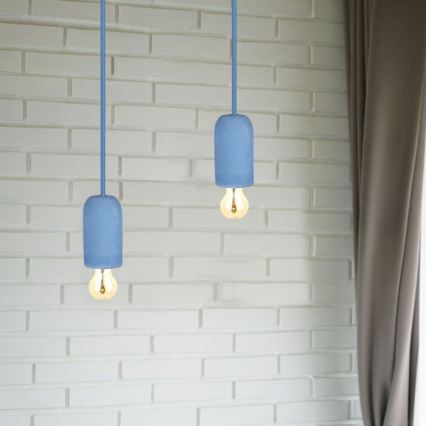 Cavo di alimentazione 1xE27/60W/230V calcestruzzo/blu