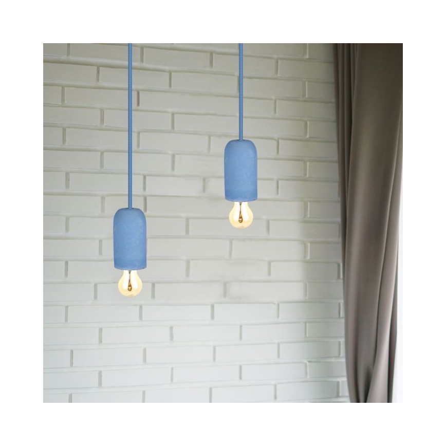 Cavo di alimentazione 1xE27/60W/230V calcestruzzo/blu