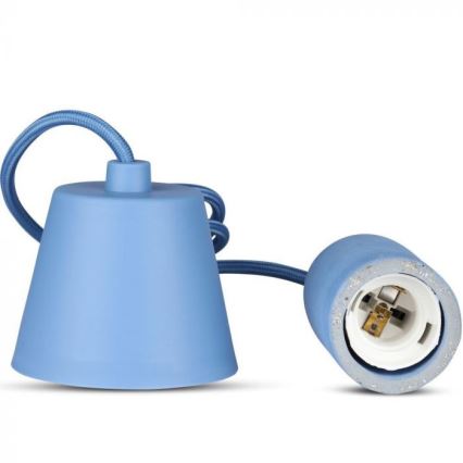 Cavo di alimentazione 1xE27/60W/230V calcestruzzo/blu