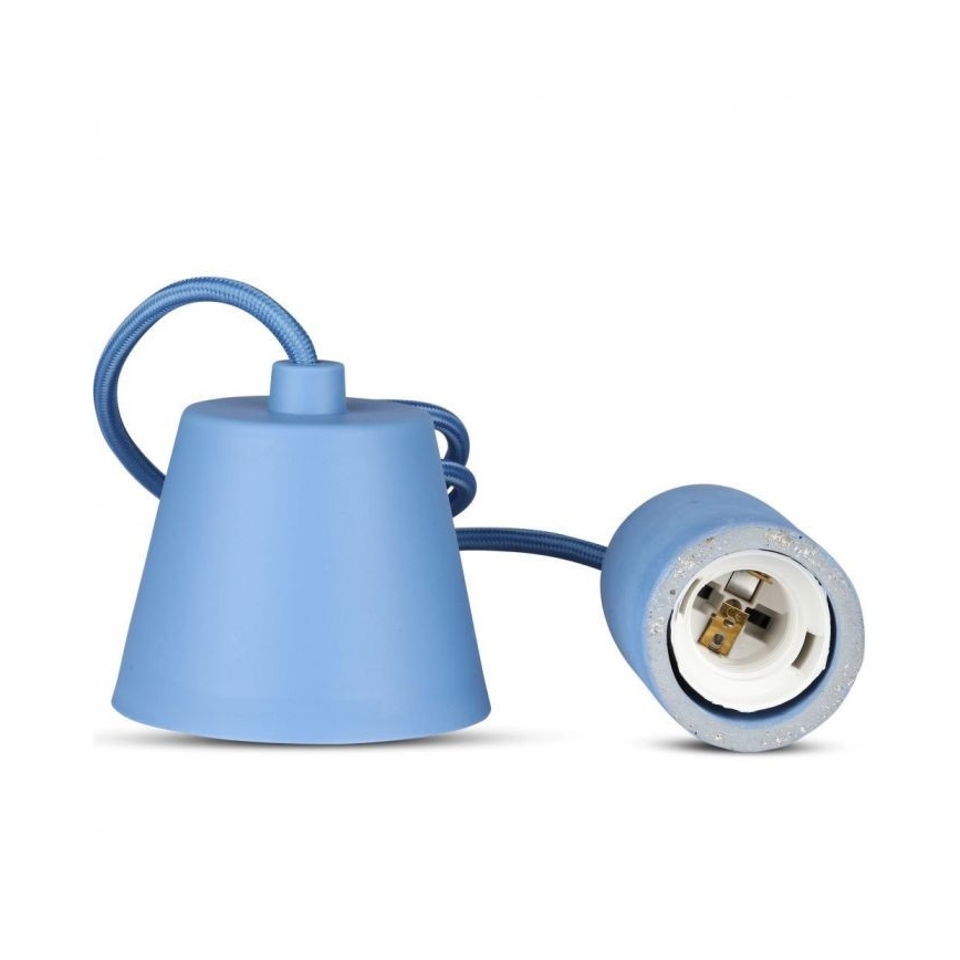 Cavo di alimentazione 1xE27/60W/230V calcestruzzo/blu