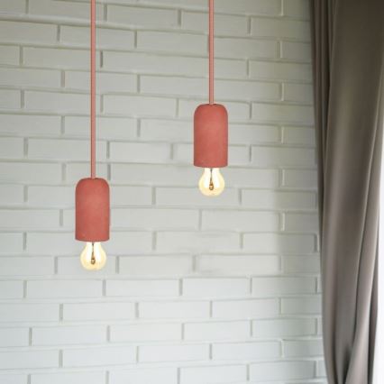 Cavo di alimentazione 1xE27/60W/230V calcestruzzo/rosso